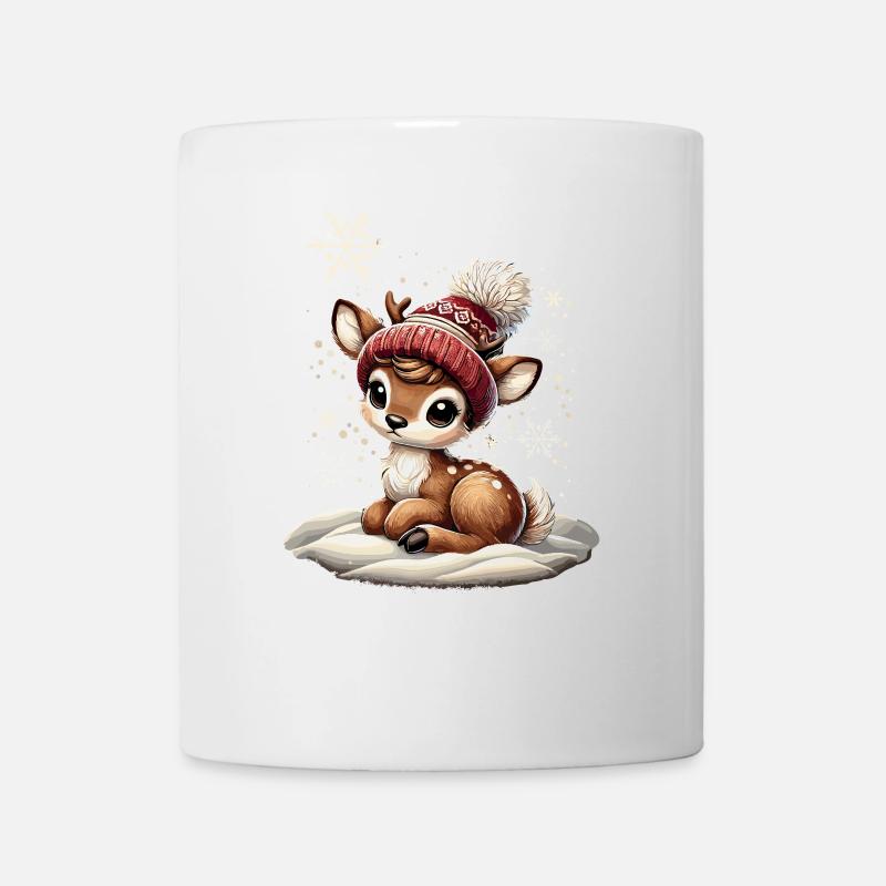 Renne de Noël vintage mignon mignon faon - Mug blanc - blanc
