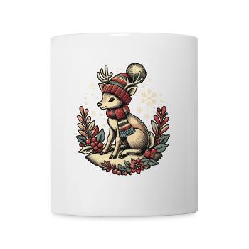 Vintage Christmas Reindeer Design - Mug - white - Front