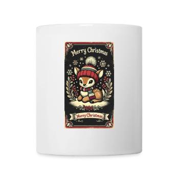 Vintage Noël renne neige flocons de neige - Mug blanc - blanc - Devant