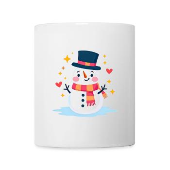 Cute Snowman with Top Hat Festive Christmas Cheer - Mug - white - Front