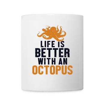 La vie est meilleure avec une pieuvre Cephalopoda - Mug blanc - blanc - Devant
