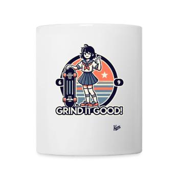 Appuie sur l’accélérateur et creuse, fille qui fait du skateboard - Mug blanc - blanc - Devant
