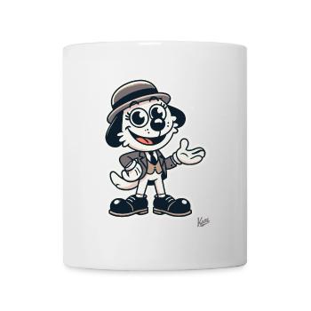 Retro Cartoon Hund im klassischen Anzug mit Hut - Tasse - Weiß - Vorne