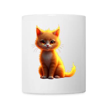 Flammenkatze Fantasie - Tasse - Weiß - Vorne