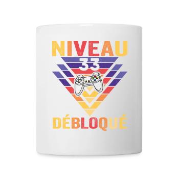Level 33 Freigeschaltetes Geschenk 33 Jahre Gamer Geek Lustig - Tasse - Weiß - Vorne