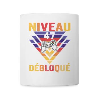 Level 47 Freigeschaltetes Geschenk 47 Jahre Gamer Geek Lustig - Tasse - Weiß - Vorne