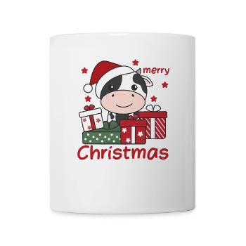 Kuh Weihnachten Geschenk Winter Tiere Kuh - Tasse - Weiß - Vorne