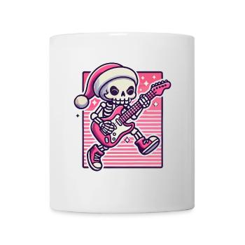 Christmas Skeleton Guitarist Rocks - Mug - white - Front