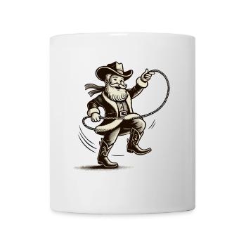 Cowboy Weihnachtsmann Lustig Lasso Weihnachten - Tasse - Weiß - Vorne