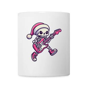 Skeleton With Guitar And Santa Hat Rocks - Mug - white - Front