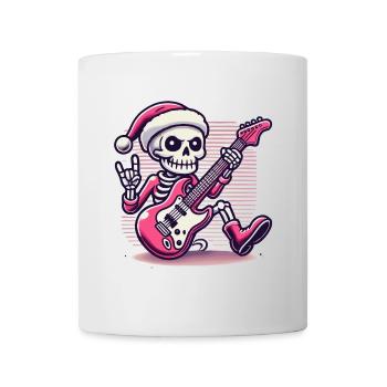 Christmas Skeleton Guitarist Rocks - Mug - white - Front