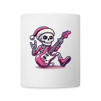 Guitariste de rock squelette de Noël - Mug blanc - blanc - Devant