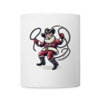 Fröhlicher Cowboy Weihnachtsmann Rodeo - Tasse - Weiß - Vorne