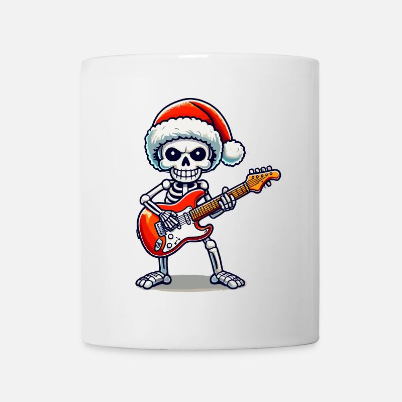 Noël squelette guitariste rocks - Mug blanc - blanc