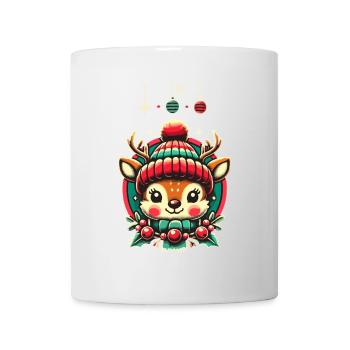 Design vintage Noël Mignon renne - Mug blanc - blanc - Devant