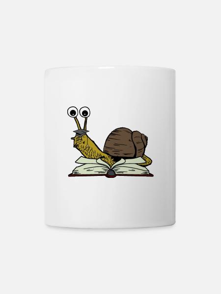 Schnecke Student studieren lernen Studium Abi - Tasse - Weiß