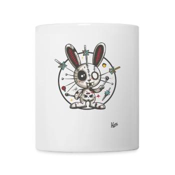 Verrückter Lustiger Voodoo-Hase - Tasse - Weiß - Vorne