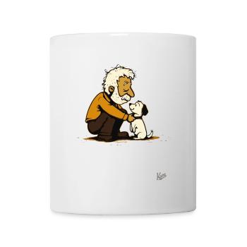 Old man with cute dog - Mug - white - Front