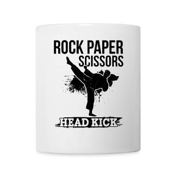 Funny Muay Thai - Rock Paper Scissors Head kick - Tasse - Weiß - Vorne
