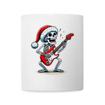 Squelette de Noël avec guitare électrique rocks - Mug blanc - blanc - Devant
