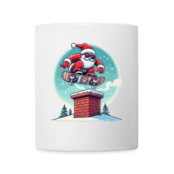 Skateboardender Weihnachtsmann Spaßiger Winter - Tasse - Weiß - Vorne