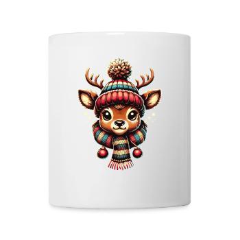 Vintage Weihnachten Rentier Design Schneeflocken - Tasse - Weiß - Vorne