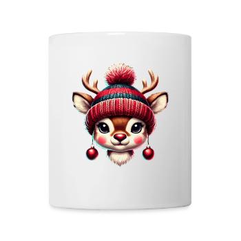 Bezauberndes Vintage Design Mit Rentier - Tasse - Weiß - Vorne