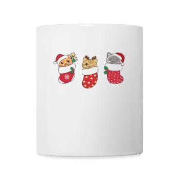 Chats mignons en chaussettes de Noël pour Noël - Mug blanc - blanc - Devant