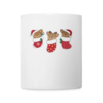 Cerf mignon en chaussette de Noël pour cerf de Noël - Mug blanc - blanc - Devant