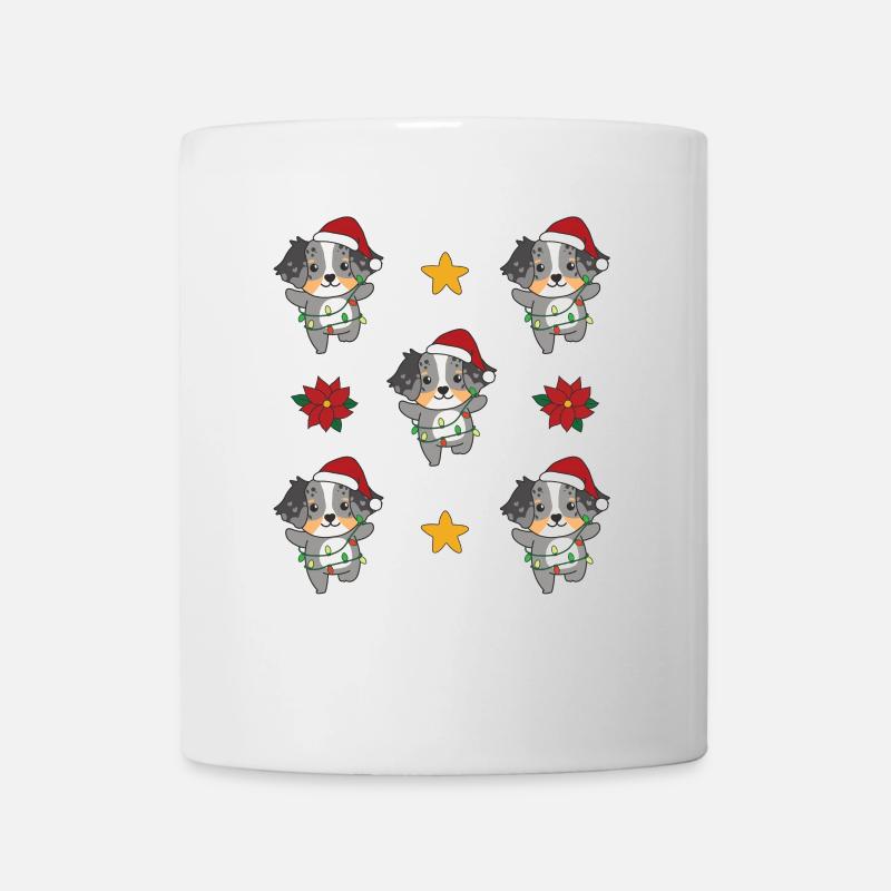 Berger Australien Noël Animaux d’hiver - Mug blanc - blanc