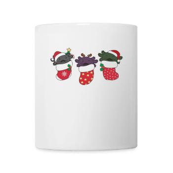 De jolis axolotls en chaussettes de Noël pour Noël - Mug blanc - blanc - Devant