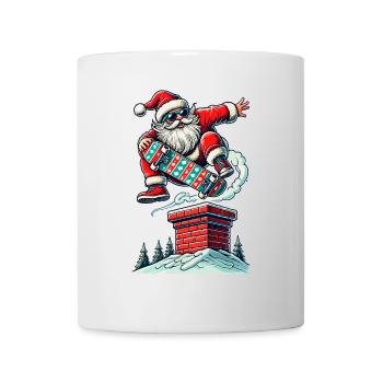 Weihnachten Santa Skateboarding Abenteuer - Tasse - Weiß - Vorne
