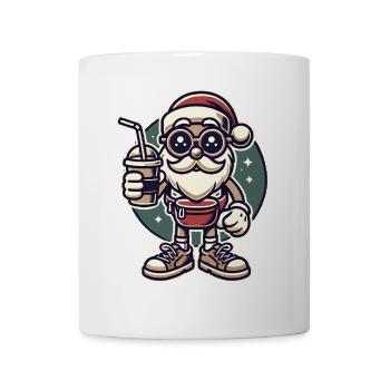 Hipster Santa Claus With Drink - Mug - white - Front