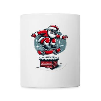 Christmas Santa Skateboarding Style - Mug - white - Front