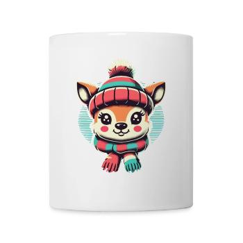 Vintage Design Christmas Cute Reindeer - Mug - white - Front