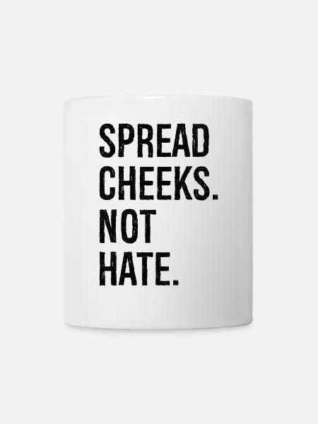 spread cheeks not hate - Mug - white