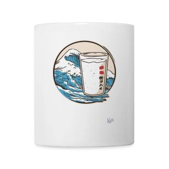 Vagues de la mer japonaise et lait - Mug blanc - blanc - Devant