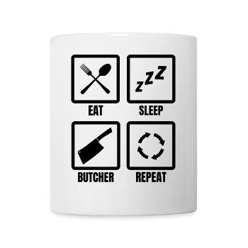 Butcher's Daily Routine - Mug - white - Front