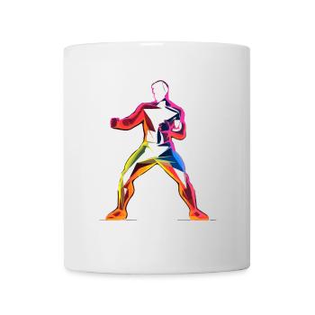 Kickboxer Cartoon Stil - Tasse - Weiß - Vorne