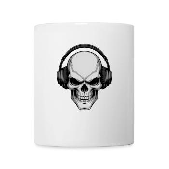 Skull Headphones DJ - Mug - white - Front