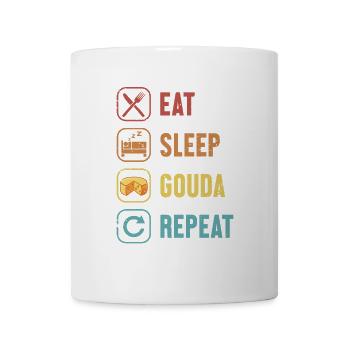 Eat Sleep Gouda Repeat Queso Cheesemonger Maker - Mug - white - Front
