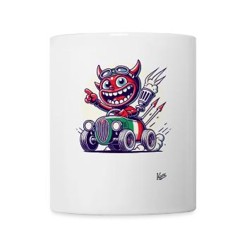 Kleiner italienischer Auto-Teufel - Tasse - Weiß - Vorne