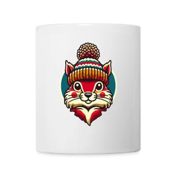Merry Christmas Squirrel Winter Hat - Mug - white - Front