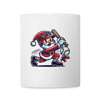 Santa Claus swings baseball bat - Mug - white - Front