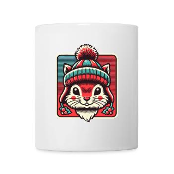 Cute squirrel with hat for Christmas - Mug - white - Front