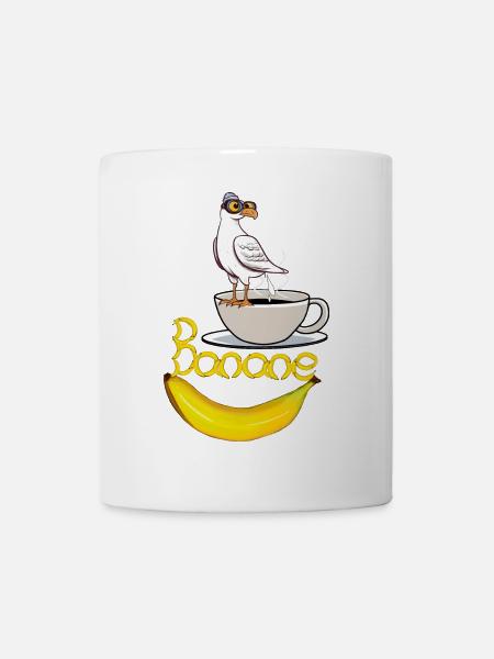 maritim Möwe Möwen Banane Kaffee - Tasse - Weiß
