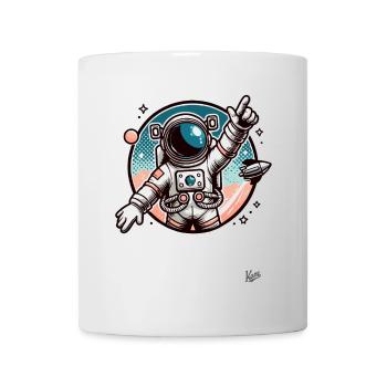Un astronaute pointe vers la galaxie - Mug blanc - blanc - Devant