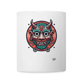 Cool Japanese Oni Mask - Mug - white - Front