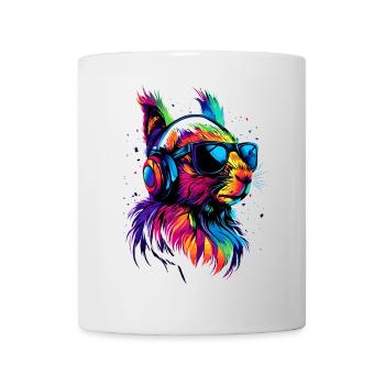 Squirrel Headphones Colorful Pop Art DJ Squirrel - Mug - white - Front