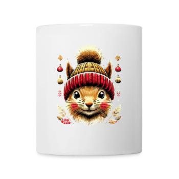 Cute squirrel with winter hat for - Mug - white - Front